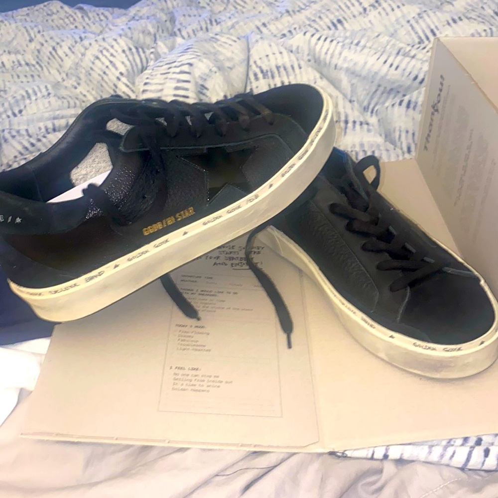 Golden Goose Hi Star Black Platform, size 38, like new